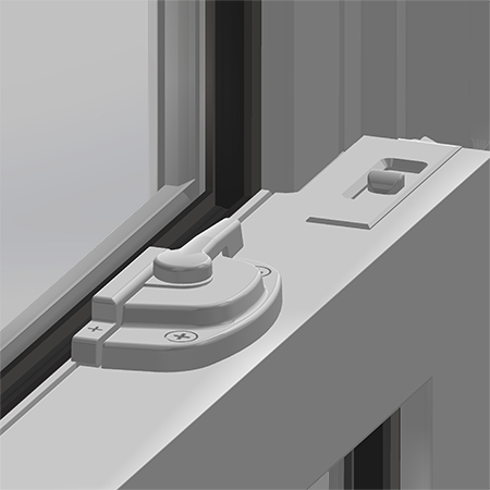 Lock rail double hung window.